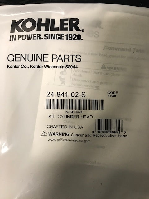 Kohler Kit Guarnizione Testata Originale 24-841-02-S – Per Motori Command, CV, CH, ECV – Ricambio OEM