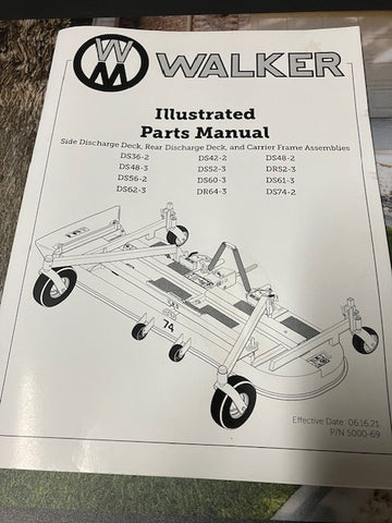 WALKER MOWER MANUAL for DECKS SD, REARDC,& CARIER FRAME#5000-69
