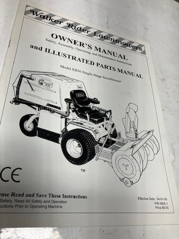 WALKER MOWER MANUAL MC #6000-1